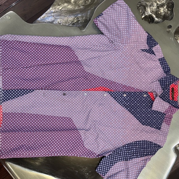 Louis Vuitton Purple and Red Patterned Men's Shirt